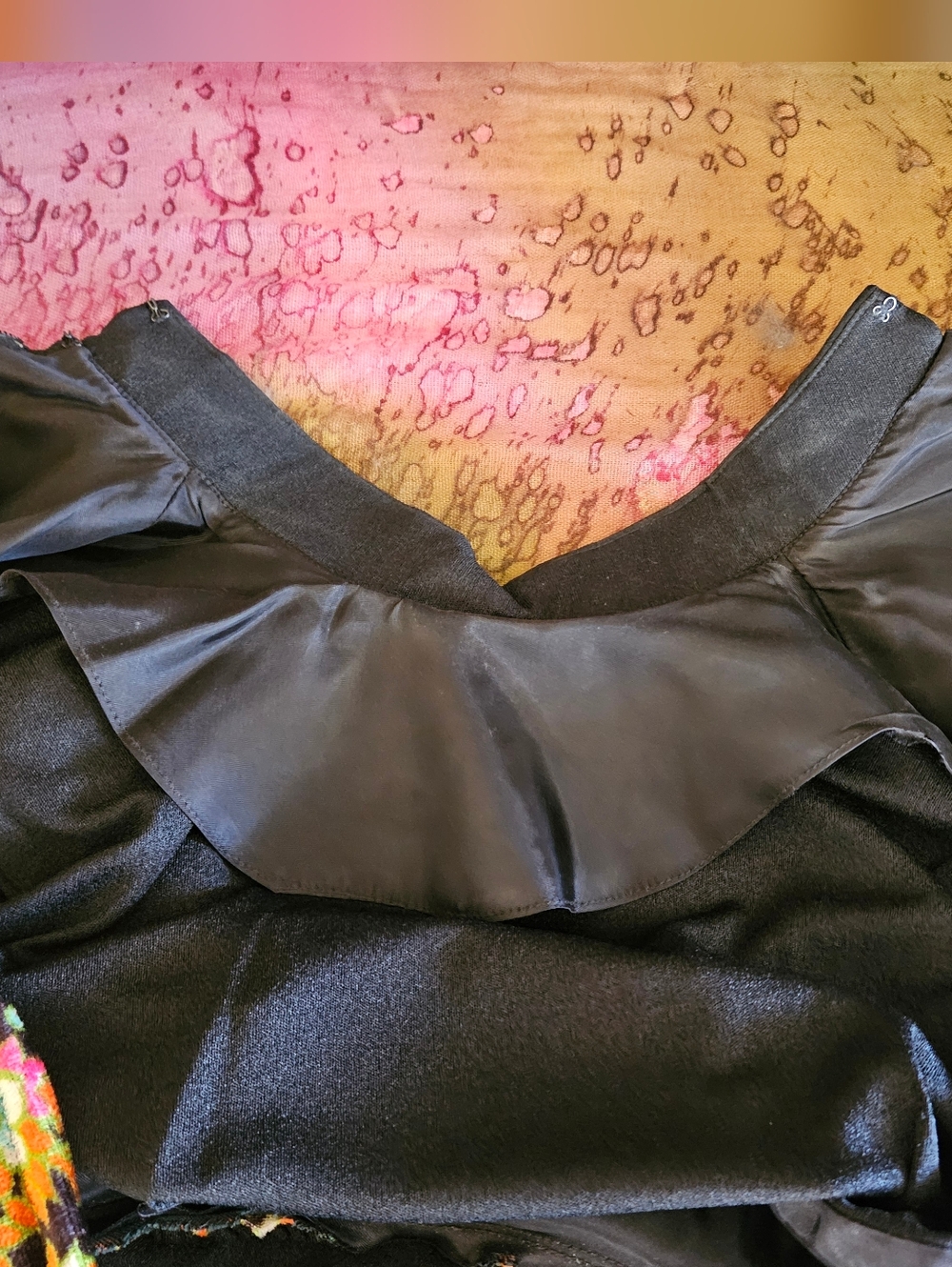 Vintage 1960s/early 70s Black Long Sleeved Maxi Dress Handmade - Picture 11 of 12